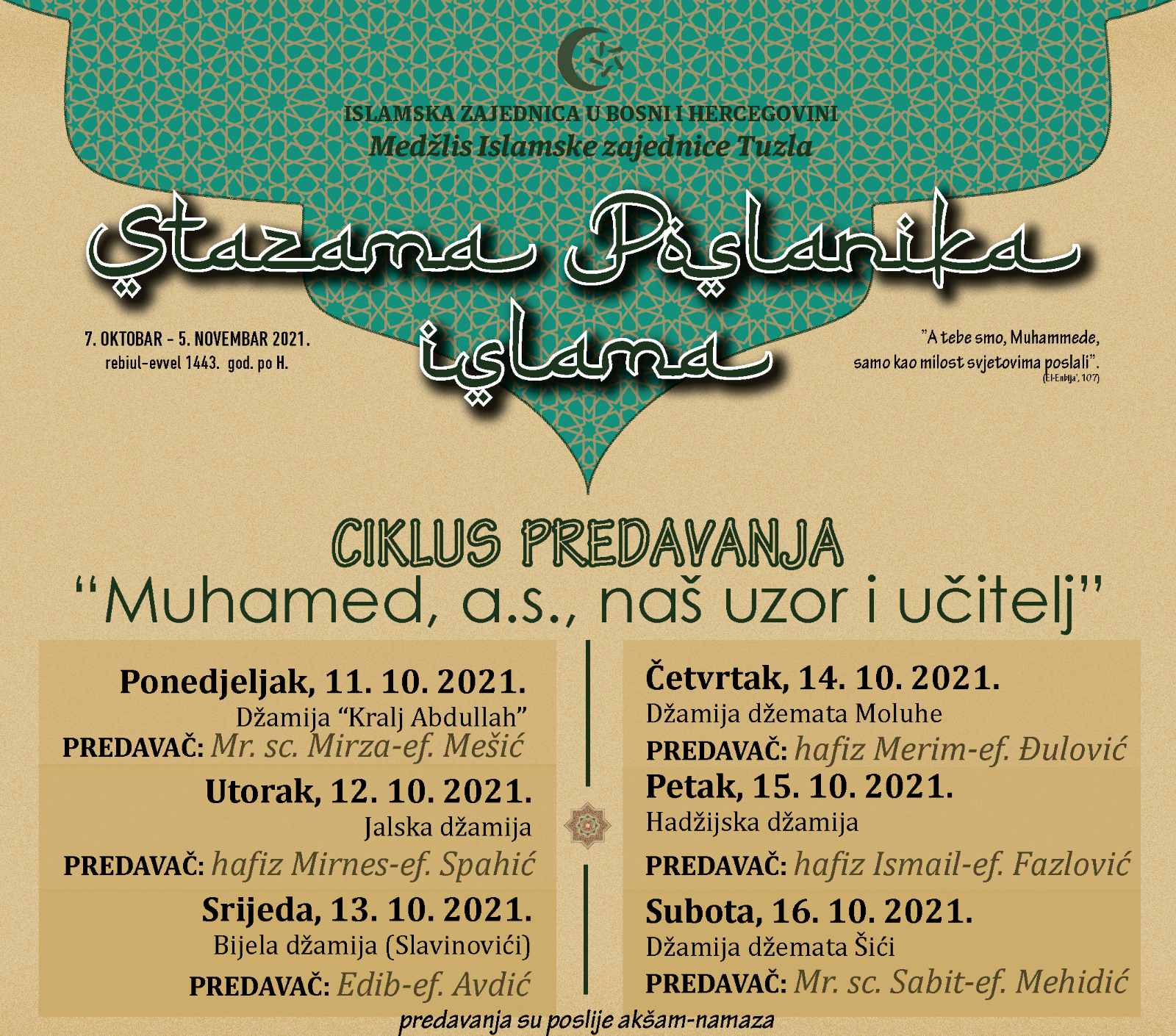 ciklus mevludskih predavanja